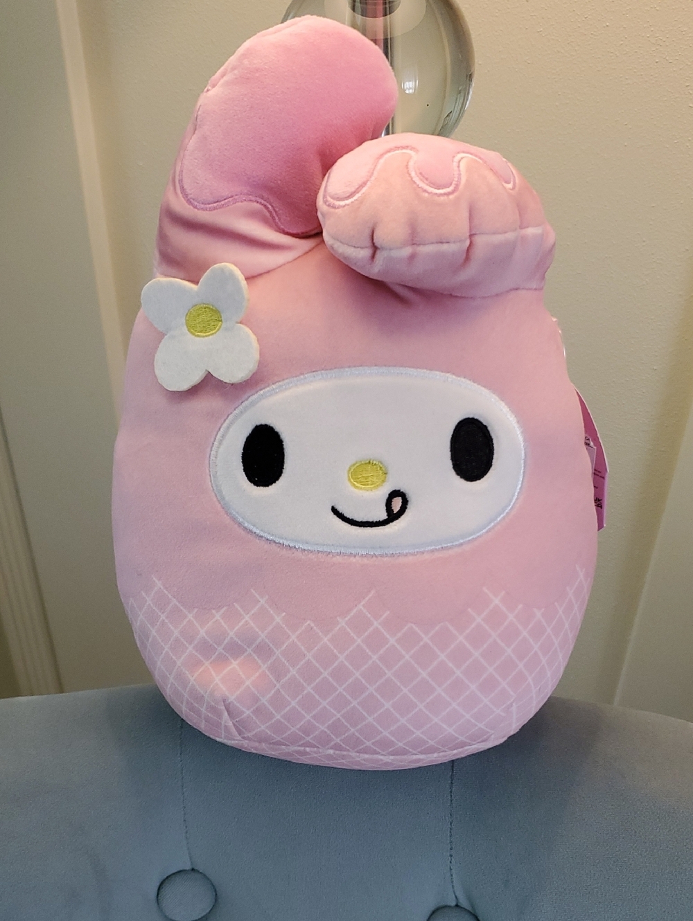 Squishmallows Pink My Melody-Inspired Plush with Flower Accent